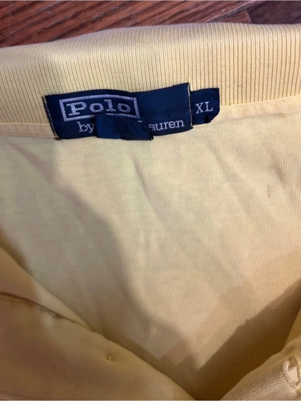 Polo by Ralph Lauren Men’s Yellow Short-Sleeve Polo with Navy Logo